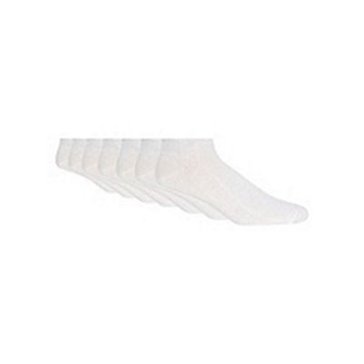 Pack of seven white trainer socks